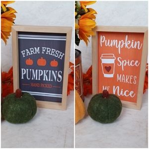 NEW Fall Reversible Table Sign Wooden